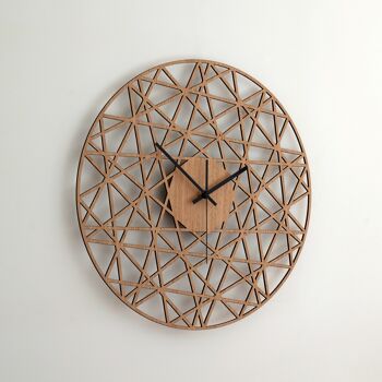 Horloge POLYGONAL - Horloge murale en bois couleur chêne naturel 1