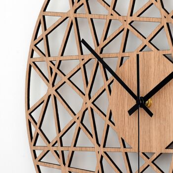 Horloge POLYGONAL - Horloge murale en bois couleur chêne naturel 2