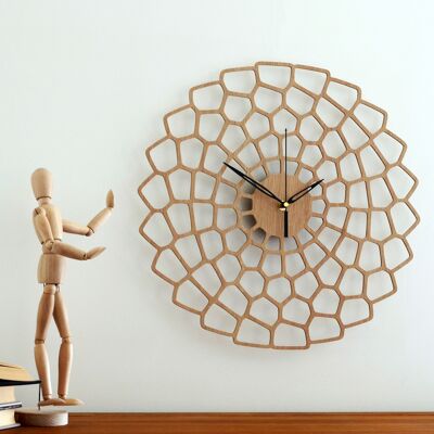 Wall Clock DIAGRAM - Wooden Natural Oak Wall Clock