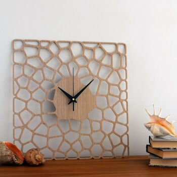 Horloge Murale PEBBLES - Horloge Murale en Bois Couleur Chêne Naturel, Taille 43cm 4