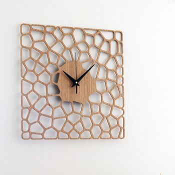 Horloge Murale PEBBLES - Horloge Murale en Bois Couleur Chêne Naturel, Taille 43cm 5