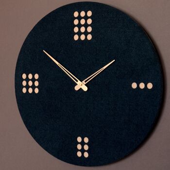 Horloge Murale DOTS - Horloge Murale en Bois avec Feutre Noir 2