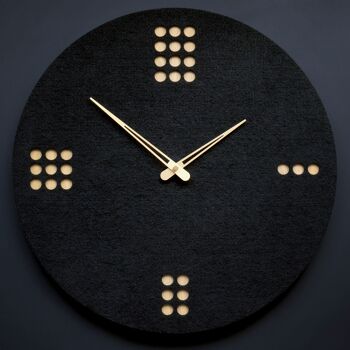 Horloge Murale DOTS - Horloge Murale en Bois avec Feutre Noir 4