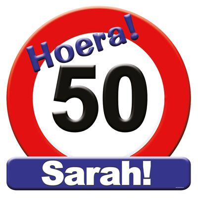 Huldeschild - Sarah de 50 años