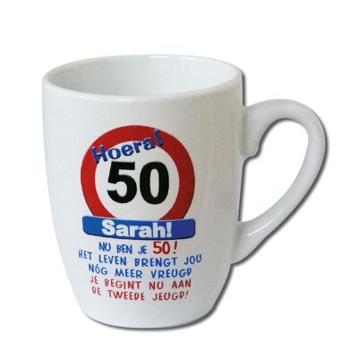 Verkeersbord mok - Sarah