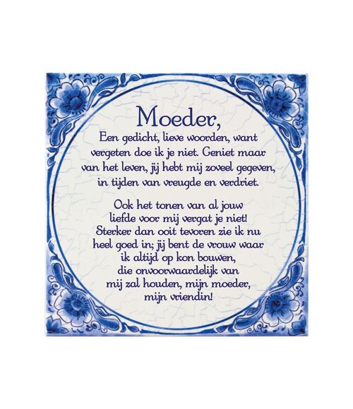 Tegels delfts blauw - Moeder