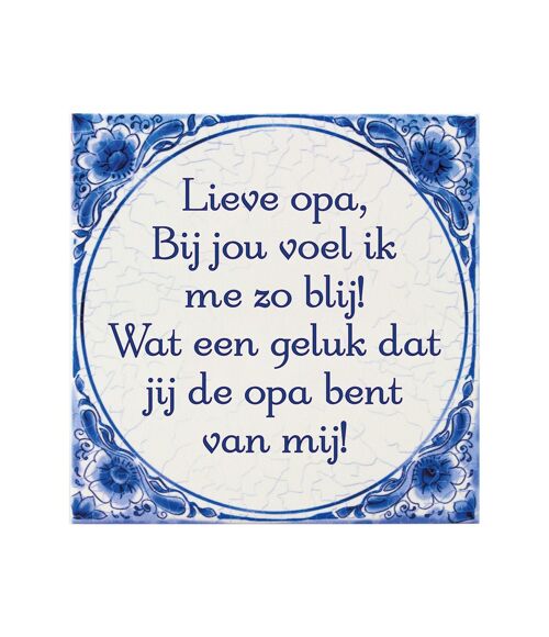 Tegels delfts blauw - Lieve Opa