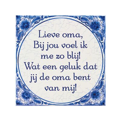 Tegels delfts blauw - Lieve Oma