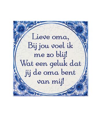 Tegels delfts blauw - Lieve Oma