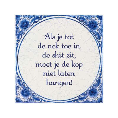 Tegels delfts blauw - Tot de nek