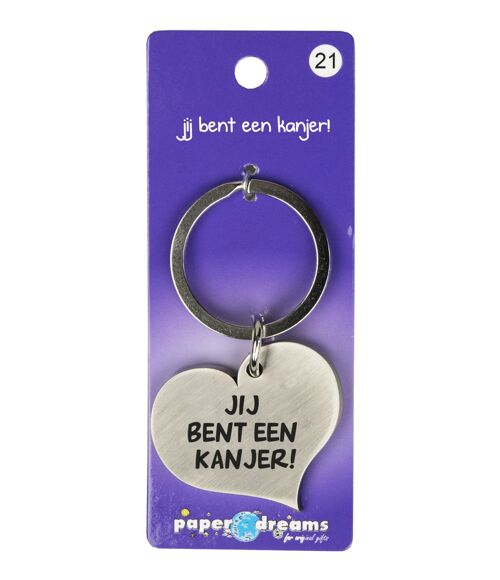 Hart sleutelhanger - jij bent een kanjer