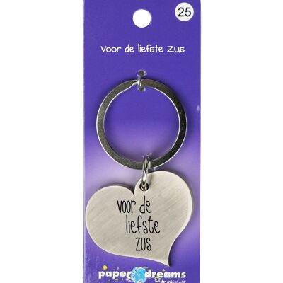 Hart sleutelhanger - voor de liefste zus