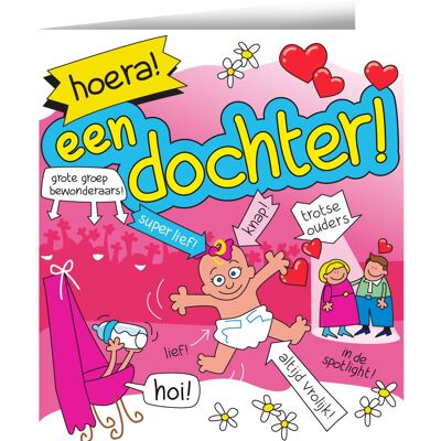 Wenskaarten - Dochter cartoon