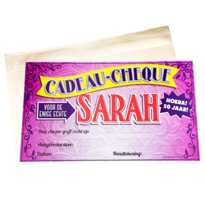 Chèque cadeau - Sarah