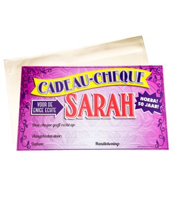 Chèque cadeau - Sarah