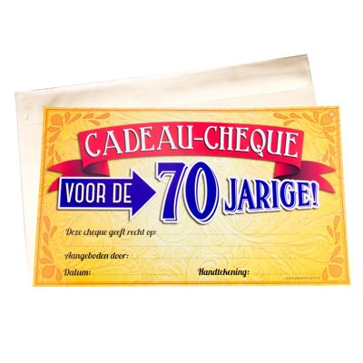 Chèque cadeau - 70 jaar