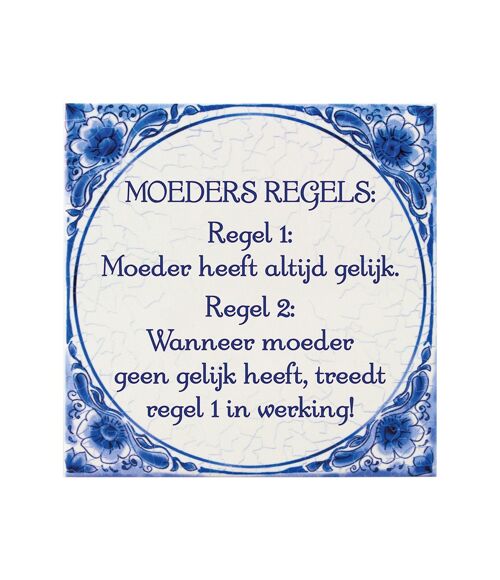 Tegels delfts blauw - Moeders regel