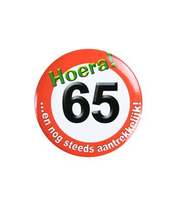 Button klein - 65 jaar verkeersbord