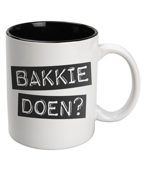 Black & White Mugs - Bakkie doen (white)