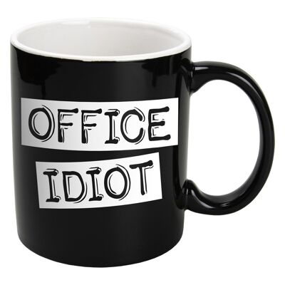 Tazas blancas y negras - Office idiot (negro)