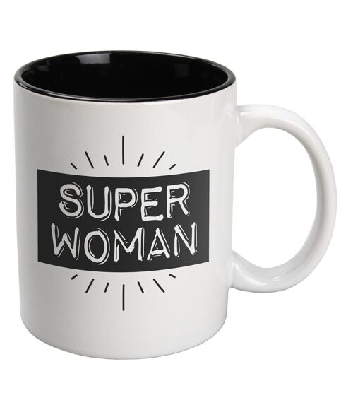 Black & White Mugs - Superwoman (white)