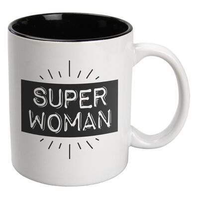 Schwarz-Weiße Tassen - Superwoman (weiß)