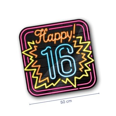 Letreros decorativos de neón - Happy 16