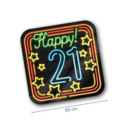 Letreros decorativos de neón - Happy 21