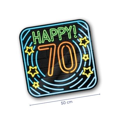 Neon Dekorationsschilder - Happy 70