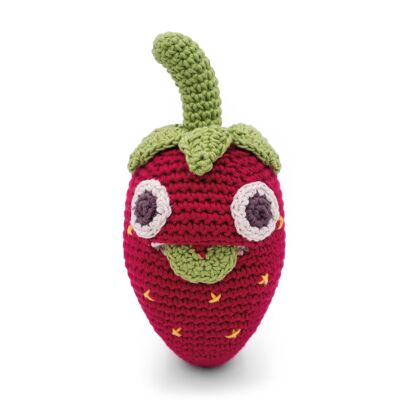 BILLY THE STRAWBERRY - BABY RATTLE IN ORGANIC COTTON