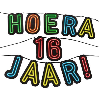 Hondero de neón - Hoera 16 jaar!