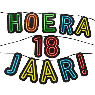 Neon slinger - Hoera 18 jaar!