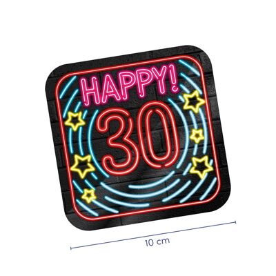 Neon onderzetters - 30 jaar