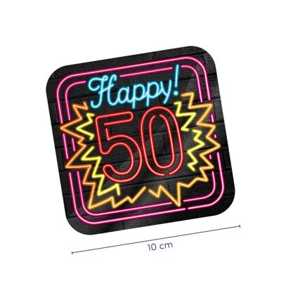 Neon Onderzetter - 50 jaar