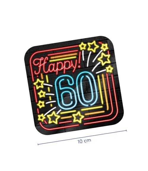 Neon onderzetters - 60 jaar