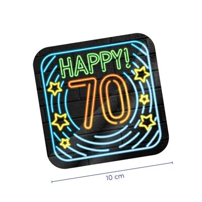 Neon onderzetters - 70 jaar
