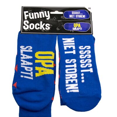 Funny socks - Opa slaapt sssst