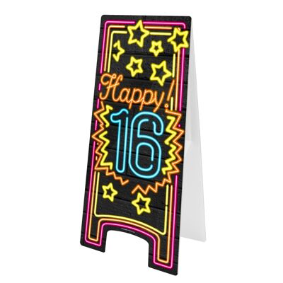 Señal de advertencia de neón - Happy 16