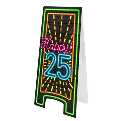 Señal de advertencia de neón - Happy 25