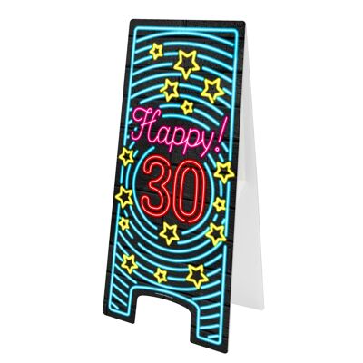 Segnale di pericolo al neon - Happy 30