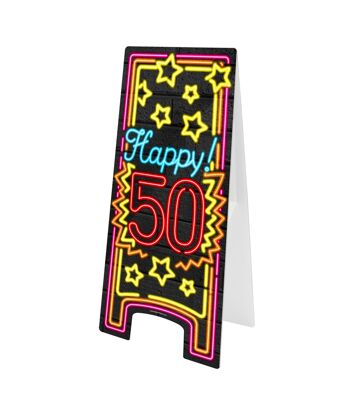 Panneau d'avertissement au néon - Happy 50