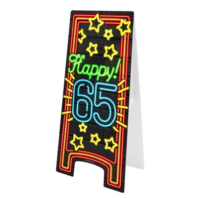 Panneau d'avertissement au néon - Happy 65
