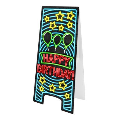 Neon Warning Sign - Happy birthday