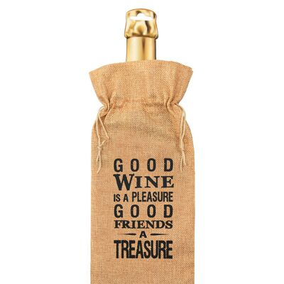 Bolsa de regalo con botella - El buen vino es un placer