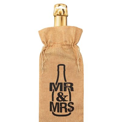 Bolsa de regalo con botella - Sr. y Sra.