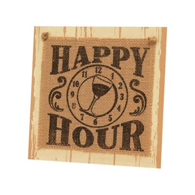 Cartel de madera - Happy hour