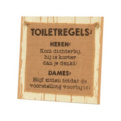 Holzschild - Toilettenregel