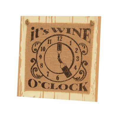 Wooden sign - Wine o'clock