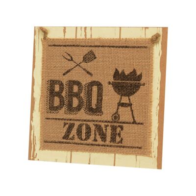 Cartello in legno - Zona barbecue