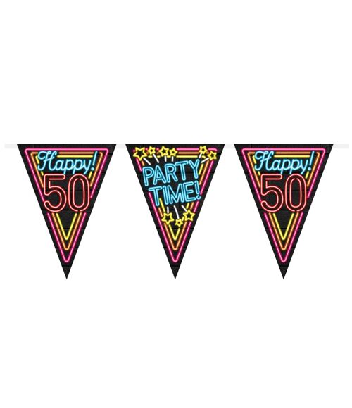 Neon party flags - 50